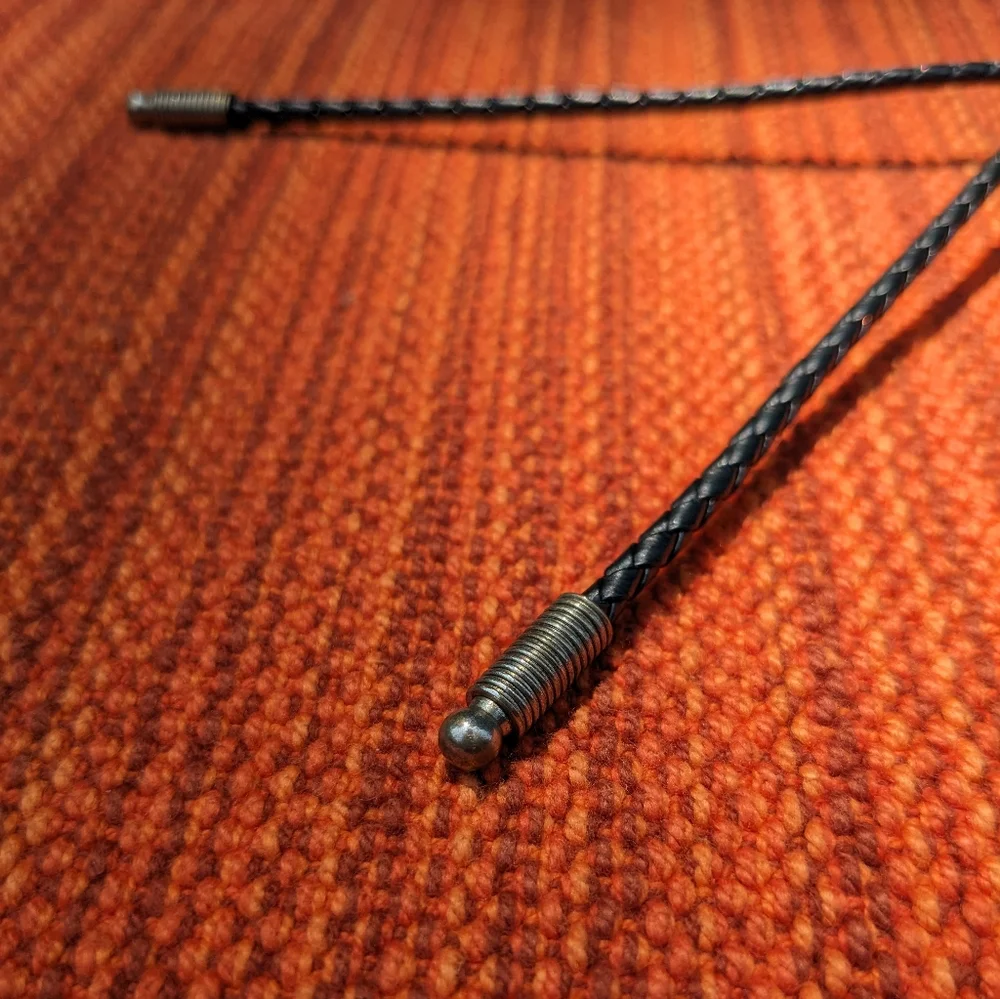 Vintage Metal Bolo Tie//Bull//Red+Turquoise like stones - Picture 3 of 8